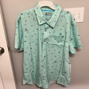 Brand new moisture wicking UV sun protection button down.